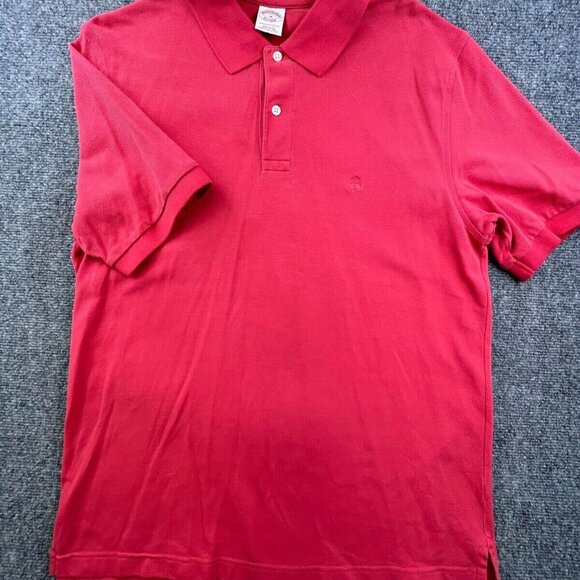 Brooks Brothers Polo Shirt Short Sleeve Red Medium Performance Polo Cotton - Picture 8 of 9